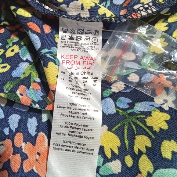 Nasty Gal Button Down V Neck Floral Print Tea Mini Dress Size 8 - Picture 5 of 9